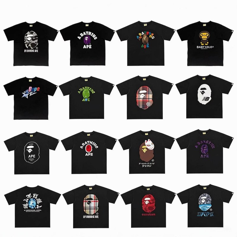 Bape Classic Monkey Print T-Shirt Collection Review: 250–300 gsm Cotton in 50-Plus Colourways