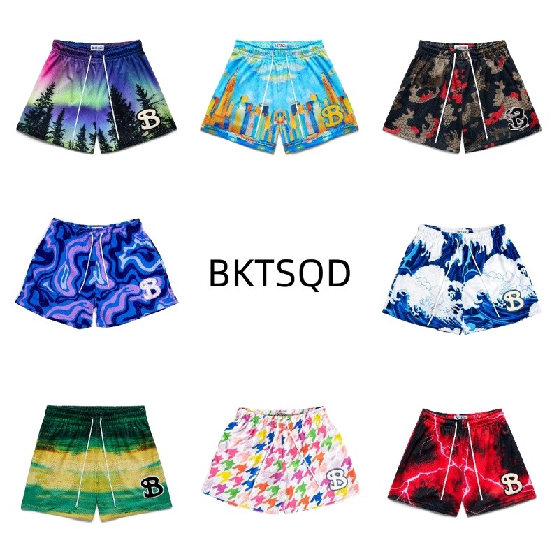 BKTSQD Multicolor Shorts Collection Review: Seams, Drawstring and Lining Under a 10x Loupe at $10.15