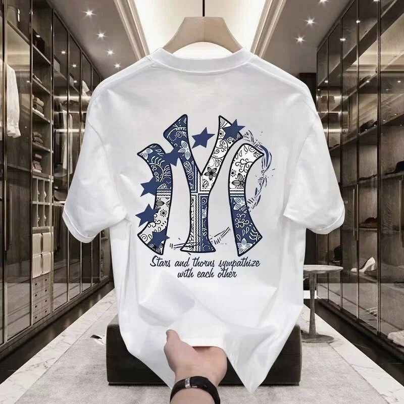MLB Blue Printed Streetwear T-Shirt—Special Offer Review: Two Colourways, One Loupe — Print Edge and Hem Stitch on a $3.73 Tee