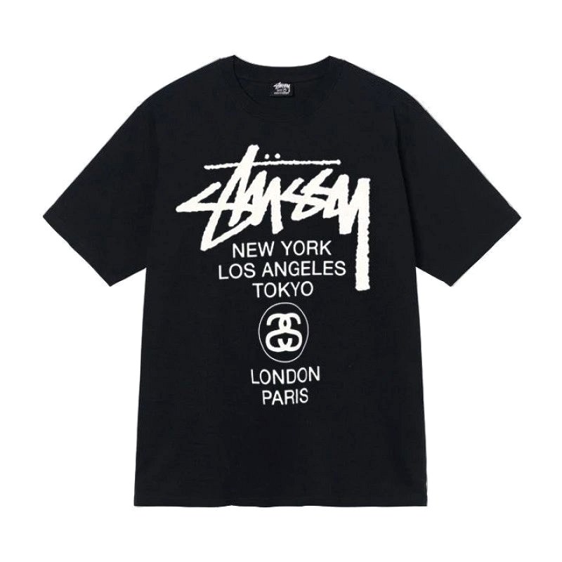 Stussy Letter-Print Black Tee Review: 250–300 gsm Cotton, Relaxed Cut